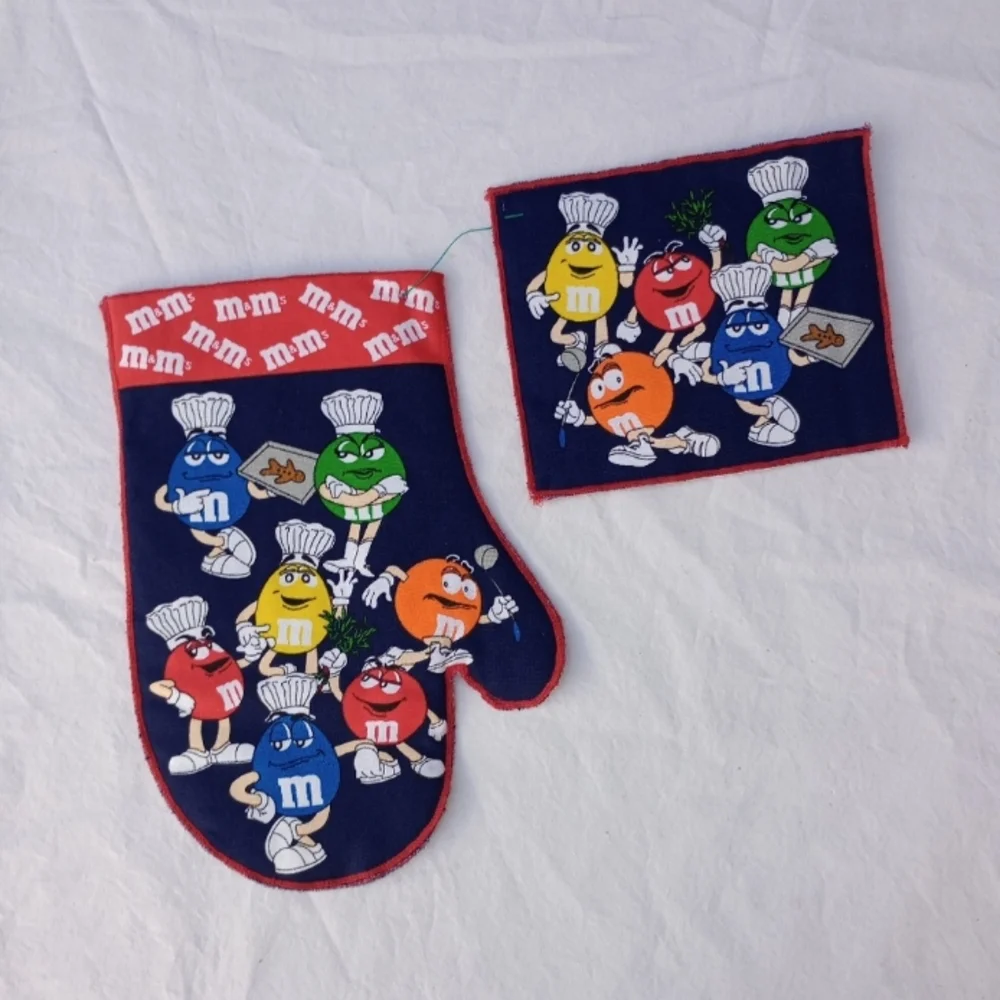 Handmade M&M'S Blue and Red Kitchen Accessories Set Gift Casual Decorative Fun